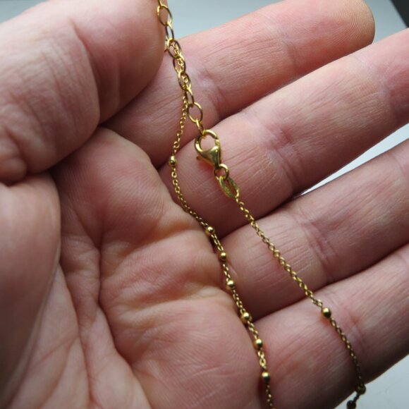 18k *925 Sterling Silver Charm Necklace - Picture 5 of 6